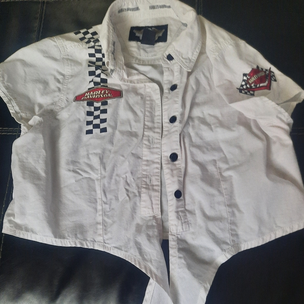 Womens Harley Davidson crop racing top
